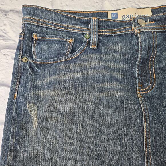 Gap Women's Distressed Denim Frayed Hem Skirt size 10 - Picture 4 of 11